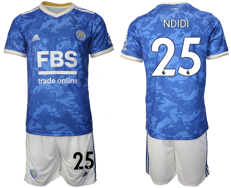 Men 2021-2022 Club Leicester City home blue #25 Adidas Soccer Jersey